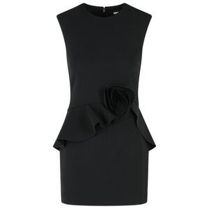 Rotate Black Crêpe Mini Dress Women